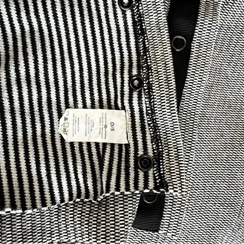 Lululemon Vinyasa Scarf Rulu Mini Check Pique White Heathered Black Reversible